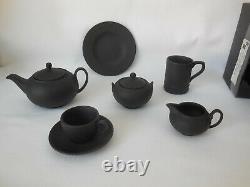Wedgwood Jasperware Black Basalt Miniature Tea Set Sugar Bowl Jug Teapot Mug ++