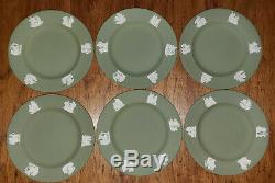 Wedgwood Jasperware Green Tea Set 22 Piece Teapot Cups Saucers Plates Beautiful