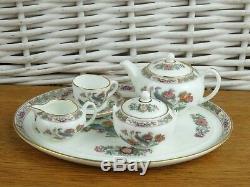 Wedgwood Kutani Crane Miniature Tea Set Tea Cup Tea Pot Milk Jug Sugar Bowl