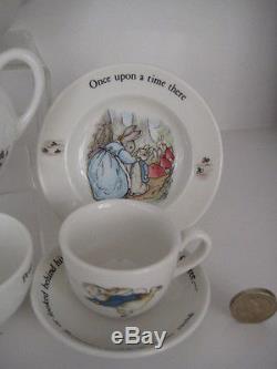 Wedgwood Miniature Peter Rabbit Childrens Tea Set Teapot Trios Jug Bowl Teaset