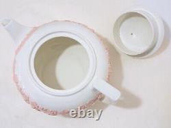 Wedgwood Queen's Ware Pink on Cream Tea Pot Creamer & Sugar Bowl Set