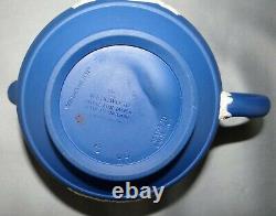 Wedgwood Royal Blue Jasper Elizabeth II Coronation Tea Set Teapot Creamer Sugar