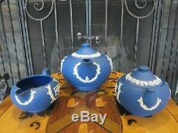 Wedgwood Royal Jasper Queen Elizabeth II Coronation Tea Set, Teapot Bowl Creamer