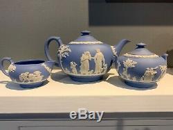 Wedgwood Tea Set, Teapot, Covered Sugar & Creamer, Vintage, Made In England