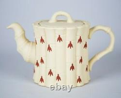 Wedgwood Terra Cotta on Primrose Jasperware Tea Set Teapot Creamer & Sugar Bowl