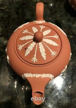 Wedgwood Terracotta Jasperware Tea Set Pot/Sugar/Creamer