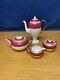 Wedgwood (w1813) Ulander Powder Ruby Coffee Pot, Tea Pot, Withcreamer & Sugar Bowl