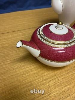 Wedgwood (W1813) Ulander Powder Ruby Coffee Pot, Tea Pot, withCreamer & Sugar Bowl