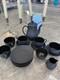 Wedgwood Black Basalt Coffee Set And 5 Little Plates