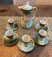 Wheelock Germany Chocolate Pot Set La France Rose Hand Painted 12 Piece Set
