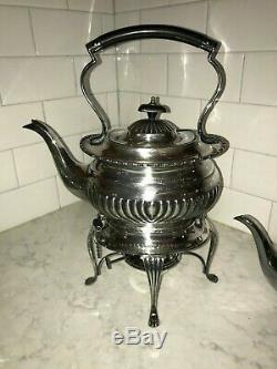 William Adams Sheffield Silver Plate 2 Teapots Coffee Pot 6 Piece Set 76030