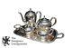 William Rogers Silver Plated Tea And Coffee Set Repousse Tray Pot Cream Sugar