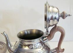 Williamsburg Stieff Pewter Restoration 4 piece set + Tray Teapot Coffee Creamer