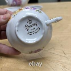 Winterling Bavaria Germany China WIG38 15pc Floral Tea Pot Sugar Creamer gold