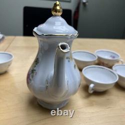 Winterling Bavaria Germany China WIG38 15pc Floral Tea Pot Sugar Creamer gold