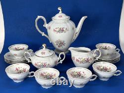 Winterling Bavaria Tea Set Teapot Sugar Creamer Cups Saucers 9 Pc Set Pink Roses