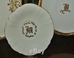 Winterling Paste Gold Encrusted Tea pot Set 4 25 Pc Monogram Initial'M' Creamer
