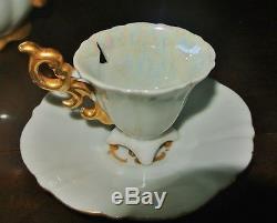 Winterling Paste Gold Encrusted Tea pot Set 4 25 Pc Monogram Initial'M' Creamer
