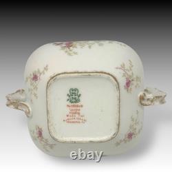 Wm Guerin Limoges France Teapot Creamer Sugar Set Hand Painted Roses & Gold