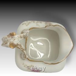 Wm Guerin Limoges France Teapot Creamer Sugar Set Hand Painted Roses & Gold