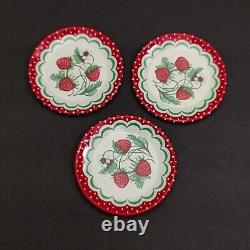 Wolverine Strawberries Tin Toy Childs Tea Pot Canisters Plates Cups 15 Piece Set