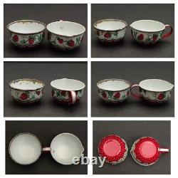 Wolverine Strawberries Tin Toy Childs Tea Pot Canisters Plates Cups 15 Piece Set