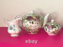 Wonderful Bone China Tea Set Large Teapot Sugar Bowl Creamer Royal Albert