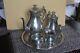 Woodbury Tea Pot Set/5 Creamer Pewters Pitcher Sugar Bowl Platter Coffee Serving