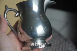 Woodbury Tea Pot Set/5 Creamer Pewters Pitcher Sugar Bowl Platter Coffee Serving