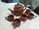 Wooden Tea Pot Set Hand Carved