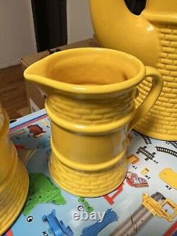 Yellow AES Japan Ceramic Medieval Moroccan Coffee Tea Set Pot Sugar Creamer