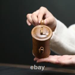 Yixing Purple Clay Pot Handmade Bamboo Tube Pot High-end Tea Set Yixing Purple Clay Pot Handmade Bamboo Tube Pot High-end Tea Set