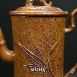 Yixing Purple Clay Pot Handmade Bamboo Tube Pot High-end Tea Set