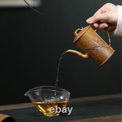 Yixing Purple Clay Pot Handmade Bamboo Tube Pot High-end Tea Set