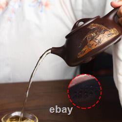 Yixing zisha pottery handmade tea pot tiger embossed master shipiao pot teapot
