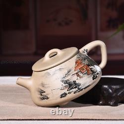 Yixing zisha qinghui clay Pottery handmade painted patterns tea pot shipiao pot